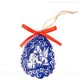 Heilige Familie - Weihnachtsmann-form, blau, handgefertigte Keramik, Baumschmuck zu Weihnachten 1