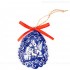 Heilige Familie - Weihnachtsmann-form, blau, handgefertigte Keramik, Baumschmuck zu Weihnachten