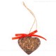 Heilige Familie - Herzform, braun, handgefertigte Keramik, Weihnachtsbaum-Hänger 1
