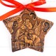 Heilige Familie - Sternform, braun, handgefertigte Keramik, Christbaumschmuck 2