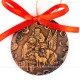 Heilige Familie - runde form, braun, handgefertigte Keramik, Weihnachtsbaumschmuck 2