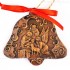 Heilige Familie - Glockenform, braun, handgefertigte Keramik, Baumschmuck zu Weihnachten