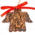 Heilige Familie - Engelform, braun, handgefertigte Keramik, Weihnachtsbaum-Hänger