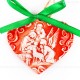 Heilige Familie - Herzform, rot, handgefertigte Keramik, Weihnachtsbaum-Hänger 2