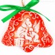 Heilige Familie - Glockenform, rot, handgefertigte Keramik, Baumschmuck zu Weihnachten 2
