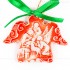 Heilige Familie - Engelform, rot, handgefertigte Keramik, Weihnachtsbaum-Hänger