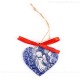 Weihnachtsengel - Herzform, blau, handgefertigte Keramik, Weihnachtsbaum-Hänger 1