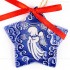 Weihnachtsengel - Sternform, blau, handgefertigte Keramik, Christbaumschmuck