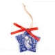 Weihnachtsengel - Sternform, blau, handgefertigte Keramik, Christbaumschmuck 1