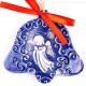 Weihnachtsengel - Glockenform, blau, handgefertigte Keramik, Baumschmuck zu Weihnachten 2