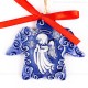Weihnachtsengel - Engelform, blau, handgefertigte Keramik, Weihnachtsbaum-Hänger 2