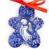 Weihnachtsengel - Keksform, blau, handgefertigte Keramik, Christbaumschmuck