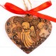 Weihnachtsengel - Herzform, braun, handgefertigte Keramik, Weihnachtsbaum-Hänger 2