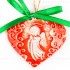 Weihnachtsengel - Herzform, rot, handgefertigte Keramik, Weihnachtsbaum-Hänger