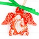 Weihnachtsengel - Engelform, rot, handgefertigte Keramik, Weihnachtsbaum-Hänger 2