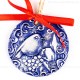 Weihnachtsvogel - runde form, blau, handgefertigte Keramik, Weihnachtsbaumschmuck 2