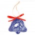 Weihnachtsvogel - Glockenform, blau, handgefertigte Keramik, Baumschmuck zu Weihnachten