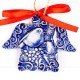 Weihnachtsvogel - Engelform, blau, handgefertigte Keramik, Weihnachtsbaum-Hänger 2