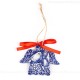Weihnachtsvogel - Engelform, blau, handgefertigte Keramik, Weihnachtsbaum-Hänger 1