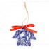Weihnachtsvogel - Engelform, blau, handgefertigte Keramik, Weihnachtsbaum-Hänger