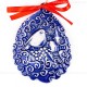 Weihnachtsvogel - Weihnachtsmann-form, blau, handgefertigte Keramik, Baumschmuck zu Weihnachten 2