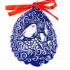 Weihnachtsvogel - Weihnachtsmann-form, blau, handgefertigte Keramik, Baumschmuck zu Weihnachten