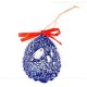 Weihnachtsvogel - Weihnachtsmann-form, blau, handgefertigte Keramik, Baumschmuck zu Weihnachten 1