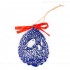 Weihnachtsvogel - Weihnachtsmann-form, blau, handgefertigte Keramik, Baumschmuck zu Weihnachten