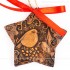 Weihnachtsvogel - Sternform, braun, handgefertigte Keramik, Christbaumschmuck