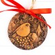 Weihnachtsvogel - runde form, braun, handgefertigte Keramik, Weihnachtsbaumschmuck 2