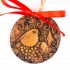 Weihnachtsvogel - runde form, braun, handgefertigte Keramik, Weihnachtsbaumschmuck