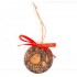 Weihnachtsvogel - runde form, braun, handgefertigte Keramik, Weihnachtsbaumschmuck