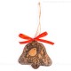 Weihnachtsvogel - Glockenform, braun, handgefertigte Keramik, Baumschmuck zu Weihnachten 1