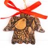 Weihnachtsvogel - Engelform, braun, handgefertigte Keramik, Weihnachtsbaum-Hänger