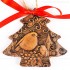 Weihnachtsvogel - Weihnachtsbaum-form, braun, handgefertigte Keramik, Weihnachtsbaumschmuck