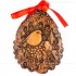 Weihnachtsvogel - Weihnachtsmann-form, braun, handgefertigte Keramik, Baumschmuck zu Weihnachten