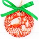 Weihnachtsvogel - runde form, rot, handgefertigte Keramik, Weihnachtsbaumschmuck 2