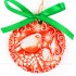 Weihnachtsvogel - runde form, rot, handgefertigte Keramik, Weihnachtsbaumschmuck