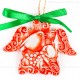 Weihnachtsvogel - Engelform, rot, handgefertigte Keramik, Weihnachtsbaum-Hänger 2