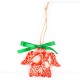 Weihnachtsvogel - Engelform, rot, handgefertigte Keramik, Weihnachtsbaum-Hänger 1