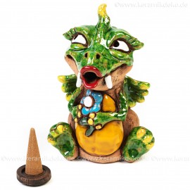 Keramik Räuchermännchen - Babydrache klein - Räucherfigur und Dekofigur