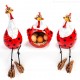 3er Set Hennen rot-weiss - Kantenhocker und Eierkorb 2