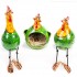 3er Set Hennen gelb-grün - Kantenhocker und Eierkorb