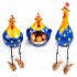 3er Set Hennen blau-gelb - Kantenhocker und Eierkorb