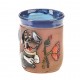 Blaue Keramiktasse mit einem Hund mit Mohn 2