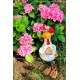 Gartenstecker weiße Henne mit Aperol Glas - Kantenhocker 5