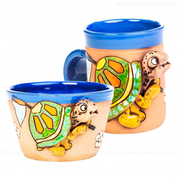 Schildkröten-Set mit 3D-Tasse und Müslischale