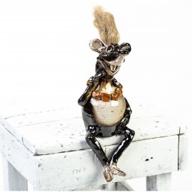 Gartenstecker Ratte mit Halskette (groß), Dame